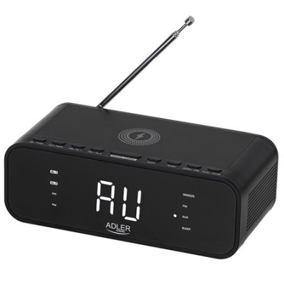 RADIO CU CEAS INCARCARE WIRELESS AD 1192 NEGRU ADLER foto