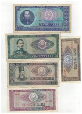 Lot 5 bancnote Romania 1966 foto