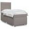 vidaXL Pat box spring cu saltea, gri taupe, 90x200 cm, textil 3290375