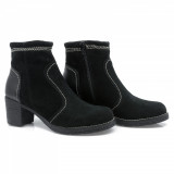 Ghete dama, Caspian, Cas-Diana, casual, piele intoarsa, negru, 36, 39, 40, Piele naturala