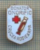 Y 1056 INSIGNA -DONATOR ONORIFIC-CRUCEA ROSIE A RPR - PENTRU COLECTIONARI