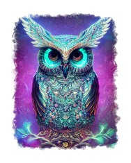 Sticker decorativ, Bufnita, Albastru, 70 cm, 9830ST foto