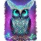 Sticker decorativ, Bufnita, Albastru, 70 cm, 9830ST