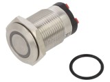 Comutator anti-vandalism SPST ONPOW, 10A/24VDC, IP65, cu iluminare LED roşie