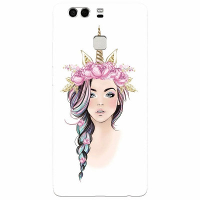 Husa silicon pentru Huawei P9 Plus, Unicorn Girl foto