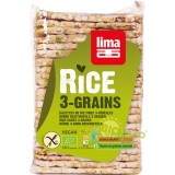 Rondele de Orez Expandat cu 3 Cereale Ecologice/Bio 130g