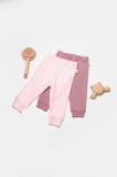 Cumpara ieftin Set 2 pantaloni Bamboo, roz, BabyCosy, 50%bumbac+50% bambus (Marime: 3-6 Luni)