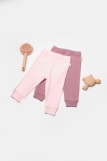 Set 2 pantaloni Bamboo, roz, BabyCosy, 50%bumbac+50% bambus (Marime: 3-6 Luni)