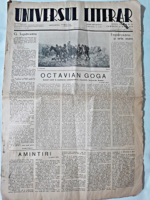 Ziarul Universul Literar nr.14/1938 (articol Tudor Vianu despre Octavian Goga, articole despre G. Toparceanu) foto