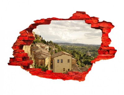 Autocolant decorativ, Gaura in perete, Multicolor, 85 cm, 670STC-2 foto