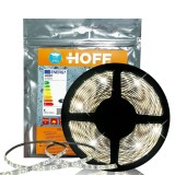 Banda LED dublu-adeziva pentru interior / exterior Hoff SMD 2835, 12 V, 24 W, 2400 lm, lumina rece, 5 m, IP65