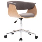 Cumpara ieftin Scaun bucatarie pivotant gri taupe lemn curbat/material textil