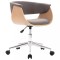 Scaun de birou pivotant, gri taupe, lemn curbat si textil
