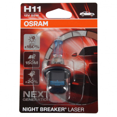 Bec Osram H11 12V 55W PGJ19-2 Night Breaker Laser Next Generation +150% 64211NL-01B foto