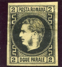 1866 , ROMANIA , CAROL FAVORITI EM.I 2 PAR - NESTAMPILAT foto