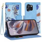 Husa flipcraft pentru motorola edge 50 neo / motorola thinkphone 25 - protectie 360, design floral, vibrant&Acirc;&nbsp;blue