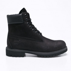 Timberland cizme din piele întoarsă 6" Premium Boot bărbați, culoarea negru, TB0100730011 TB0100730011-Black.Nubu