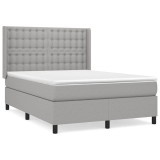 Cumpara ieftin Pat continental, gri deschis, 140x200 cm, material textil