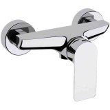 Baterie dus Idrobric Sofia, crom lucios, cartus ceramic &Oslash; 35 mm, rozete pentru perete, racorduri excentrice