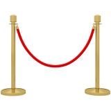 HOMCOM St&acirc;lpi de Delimitare cu Coardă din Catifea și Bază de Umplut, din Oțel Inoxidabil, &Oslash;32x96 cm, Aur și Roșu | Aosom Romania