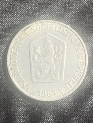 Moneda Cehoslovacia 5 haleri 1963 foto