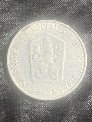 Moneda Cehoslovacia 5 haleri 1963 foto