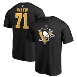 Pittsburgh Penguins tricou de bărbați black #71 Evgeni Malkin Stack Logo Name &amp;amp; Number - XXL, Fanatics Branded