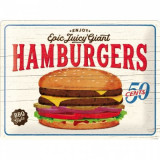 Placa metalica - Hamburgers - 30x40 cm, Nostalgic Art Merchandising