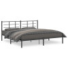 Cadru de pat metalic cu tablie, negru, 200x200 cm GartenMobel Dekor, vidaXL