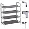 Gossi raft incaltaminte cu 4 rafturi, metal si textil netesut, negru