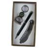Set cadou pentru barbati, Tirbuson cu pix si busola (deschizatoare sticle), Brand