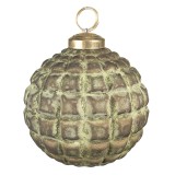 Cumpara ieftin Set 10 globuri brad Craciun sticla verde maro 10x10 cm