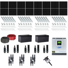 Kit fotovoltaic cu 8 panouri 370W monocristalin, 120 celule, 11A, include set conectori, cablu solar, accesorii de montaj, invertor solar si Dongle WL foto