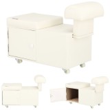 Taburet cosmetic pentru pedichiură Pufa cu suport pentru picioare