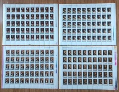 ✅RO 1973 , LP 826 ,&amp;quot;Expo. filatelica Socfilex III - Tablouri , portrete &amp;quot;-serie in coli complete de 50 ,MNH foto