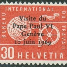Elvetia 1969 - Vizita Papei 1v. neuzat,perfecta stare(z)