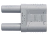 Conector banană 4mm stacabil 32A 1kVAC gri nichelat
