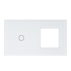 Aproape nou: Rama dubla din sticla PNI SH611 pentru intrerupator si priza, alb