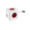 Prelungitor in forma de cub 4 prize 2x USB lungime cablu 1.5m rosu