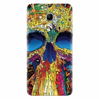 Husa silicon pentru Samsung Grand Prime, Abstract Multicolored Skull foto