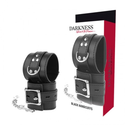 DARKNESS - BLACK LEATHER HANDCUFFS foto