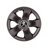 Set 4 Capace Roti 15 inchi (R15) Bis Negru, Compatibile Cu Peugeot