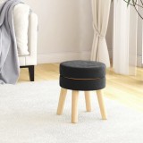 Cumpara ieftin Taburet rotund, negru, catifea
