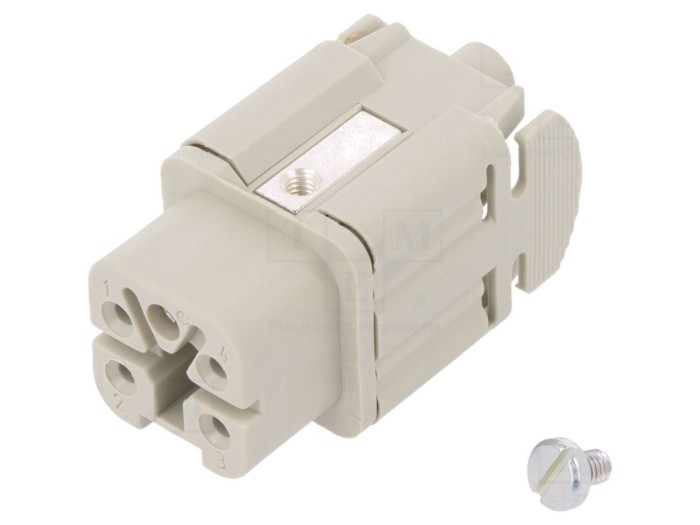 Conector HDC mamă 5 pini, 3 inserturi