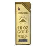Cumpara ieftin Bricheta metalica tip lingou de aur, design 10 OZ GOLD, reincarcabila, finisaj auriu lucios