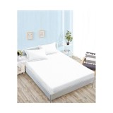 Cumpara ieftin Husa de Pat + 2 Fete de Perna Bumbac Damasc, Alb - XIA187