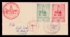 1954 Romania - Suvenir filatelic cu 2 vignete si stampila speciala de la Expozitia Filatelica SIBIU, ex-colectia Laszlo Eros