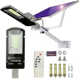 Cumpara ieftin Lampa solara, putere 2000 W, 264 LED-uri, protectie IP66, rezistenta la intemperii, suport pentru montare, lumina alb-rece 6500K, telecomanda