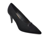 Pantofi eleganti EPICA PREMIUM negri, 601D, din piele intoarsa