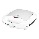 Sandwich maker 3 in 1 Ecg, 700 W, otel inoxidabil, placi detasabile, Alb